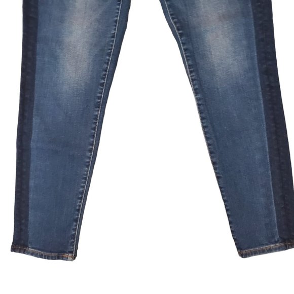 Miss Me Ankle Skinny 29 (Meas 28x26.5 9" Mid Rise) Tuxedo Stripe Dark Jeans A6 - Picture 4 of 11